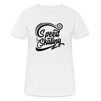 Patineur de vitesse de patinage de vitesse en ligne - T-shirt respirant Femme - blanc - Devant - AI Model Female 172 dark (172cm)