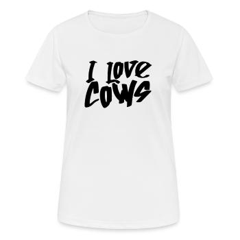J’aime vache vache vache de vache de veau veau - T-shirt respirant Femme - blanc - Devant - AI Model Female 172 dark (172cm)