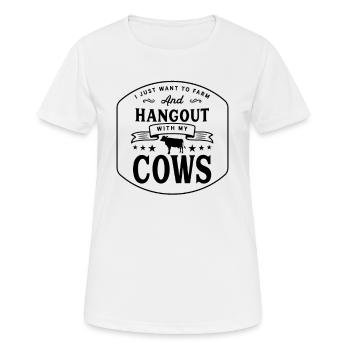 Vaches boeuf veau vache vache laitière - T-shirt respirant Femme - blanc - Devant - AI Model Female 172 dark (172cm)