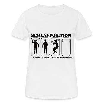 Schlafposition Krankenpfleger - Frauen T-Shirt atmungsaktiv - Weiß - Vorne - AI Model Female 172 dark (172cm)