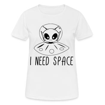 Alien I Need Space Aliens UFO Gift - T-shirt respirant Femme - blanc - Devant - AI Model Female 172 dark (172cm)