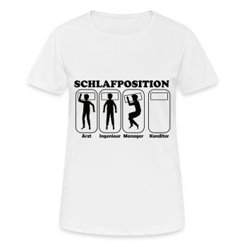 Konditor Schlafposition - Frauen T-Shirt atmungsaktiv - Weiß - Vorne - AI Model Female 172 dark (172cm)