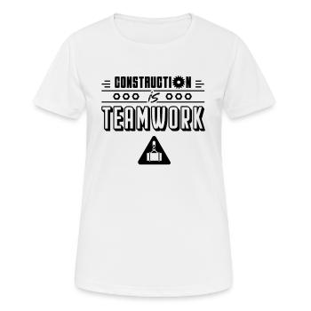 Construction work is teamwork construction site construction workers - Women's Breathable T-Shirt - white - Front - AI Model Female 172 dark (172cm)