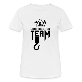 Équipe de chantier de construction travailleurs de la construction bâtiment chantiers de construction - T-shirt respirant Femme - blanc - Devant - AI Model Female 172 dark (172cm)