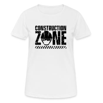 Chantiers de construction Zone Ouvriers de la construction - T-shirt respirant Femme - blanc - Devant - AI Model Female 172 dark (172cm)