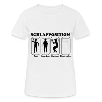 Schlafposition Elektriker - Frauen T-Shirt atmungsaktiv - Weiß - Vorne - AI Model Female 172 dark (172cm)