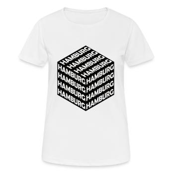 Hamburg Cube - Women's Breathable T-Shirt - white - Front - AI Model Female 172 dark (172cm)