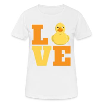 Bathing Duck Love Duck - Women's Breathable T-Shirt - white - Front - AI Model Female 172 dark (172cm)