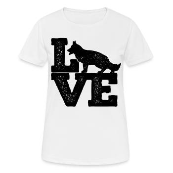 Liebe Schäferhunde - Schäferhund Besitzer Hund - Frauen T-Shirt atmungsaktiv - Weiß - Vorne - AI Model Female 172 dark (172cm)