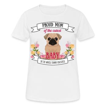 Maman de chien bébé cool proverbes chien mobylette mignon - T-shirt respirant Femme - blanc - Devant - AI Model Female 172 dark (172cm)