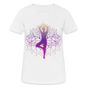 Tree Yoga Pose - Women's Breathable T-Shirt - white - Front - AI Model Female 172 dark (172cm)