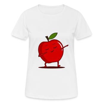 Dabbing Red Apple - Dab Funny Dancing Fruit - Women's Breathable T-Shirt - white - Front - AI Model Female 172 dark (172cm)