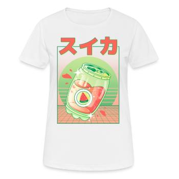 Retro japanische Wassermelone Soda - Vaporwave - Frauen T-Shirt atmungsaktiv - Weiß - Vorne - AI Model Female 172 dark (172cm)