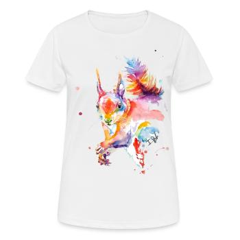 Aquarelle colorée écureuil - T-shirt respirant Femme - blanc - Devant - AI Model Female 172 dark (172cm)