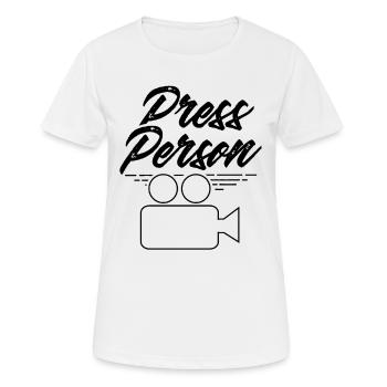 Presse Person Reporter Korrespondent Bericht - Frauen T-Shirt atmungsaktiv - Weiß - Vorne - AI Model Female 172 dark (172cm)