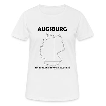 Augsburg Karte - Frauen T-Shirt atmungsaktiv - Weiß - Vorne - AI Model Female 172 dark (172cm)