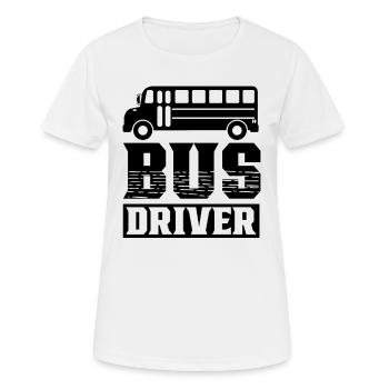 Bus chauffeur professionnel Bus conducteur Bus - T-shirt respirant Femme - blanc - Devant - AI Model Female 172 dark (172cm)