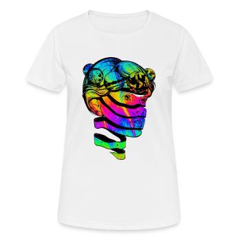 Psychédélique Psychonaut Planet Trippy tête Univers - T-shirt respirant Femme - blanc - Devant - AI Model Female 172 dark (172cm)