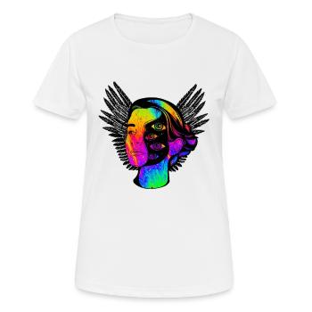 Psychédélique Trippy motif Psychonaut coloré - T-shirt respirant Femme - blanc - Devant - AI Model Female 172 dark (172cm)