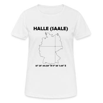 Halle Saale Carte - T-shirt respirant Femme - blanc - Devant - AI Model Female 172 dark (172cm)