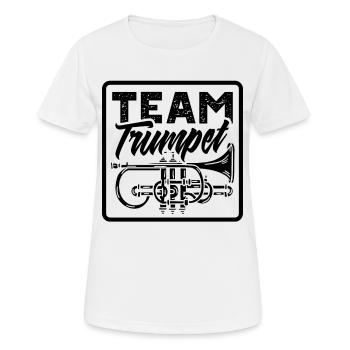 Trompette de l’équipe trompette musiciens trompettes - T-shirt respirant Femme - blanc - Devant - AI Model Female 172 dark (172cm)