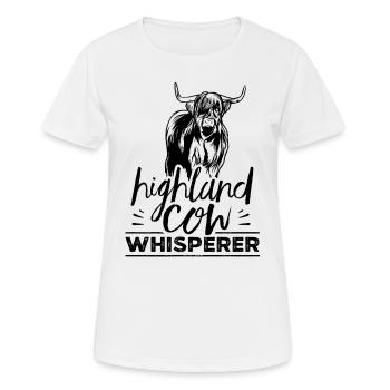 Highland Cow Whispering Scottish Highland Cattle - Women's Breathable T-Shirt - white - Front - AI Model Female 172 dark (172cm)