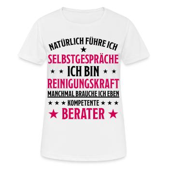 Reinigungskraft Spruch Haushalt Putzfrau Geschenk - Frauen T-Shirt atmungsaktiv - Weiß - Vorne - AI Model Female 172 dark (172cm)