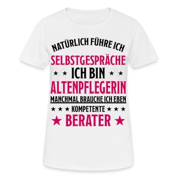 Altenpflegerin Engel Job Lustiger Spruch Geschenk - Frauen T-Shirt atmungsaktiv - Weiß - Vorne - AI Model Female 172 dark (172cm)