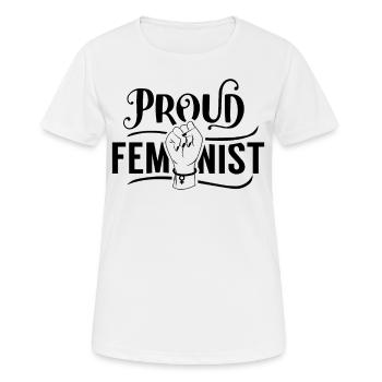 Féministe fière féministe Patriarcat féministe - T-shirt respirant Femme - blanc - Devant - AI Model Female 172 dark (172cm)