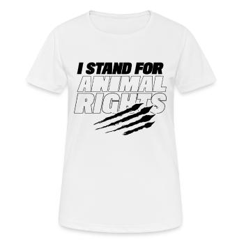 I stand for animal rights Animal welfare Animal rights activists - Women's Breathable T-Shirt - white - Front - AI Model Female 172 dark (172cm)