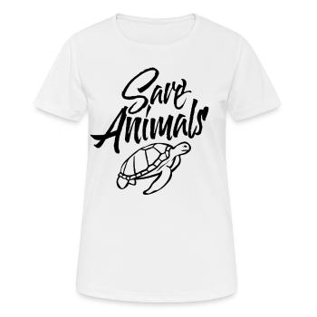 Animaux Sauvez la protection des animaux Refuge - T-shirt respirant Femme - blanc - Devant - AI Model Female 172 dark (172cm)