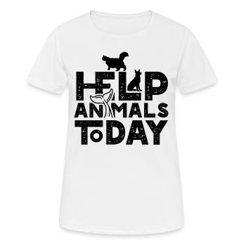 Aide aux animaux Aujourd’hui Animaux Protection des animaux Protection des animaux - T-shirt respirant Femme - blanc - Devant - AI Model Female 172 dark (172cm)