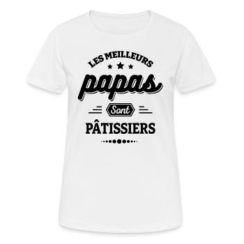 LES MEILLEURS PAPAS SONT PÂTISSIERS - T-shirt respirant Femme - blanc - Devant - AI Model Female 172 dark (172cm)