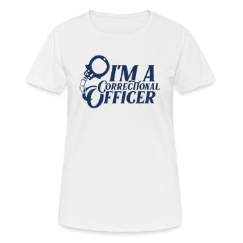 Je suis gardien de prison. - T-shirt respirant Femme - blanc - Devant - AI Model Female 172 dark (172cm)