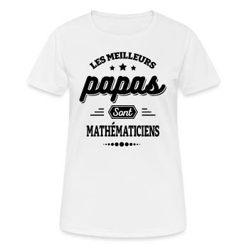 LES MEILLEURS PAPAS SONT MATHÉMATICIENS - T-shirt respirant Femme - blanc - Devant - AI Model Female 172 dark (172cm)