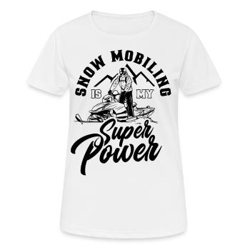 Schneemobil Motorschlitten Schneemobilfahren - Frauen T-Shirt atmungsaktiv - Weiß - Vorne - AI Model Female 172 dark (172cm)