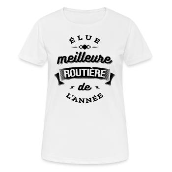 ELUE MEILLEURE ROUTIERE DE L'ANNEE - T-shirt respirant Femme - blanc - Devant - AI Model Female 172 dark (172cm)