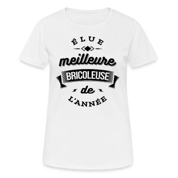 ELUE MEILLEURE BRICOLEUSE DE L'ANNEE - T-shirt respirant Femme - blanc - Devant - AI Model Female 172 dark (172cm)