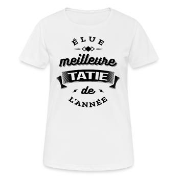 ELUE MEILLEURE TATIE DE L'ANNEE - T-shirt respirant Femme - blanc - Devant - AI Model Female 172 dark (172cm)