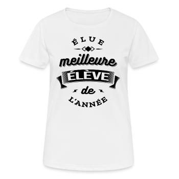 ELUE MEILLEURE ELEVE DE L'ANNEE - T-shirt respirant Femme - blanc - Devant - AI Model Female 172 dark (172cm)
