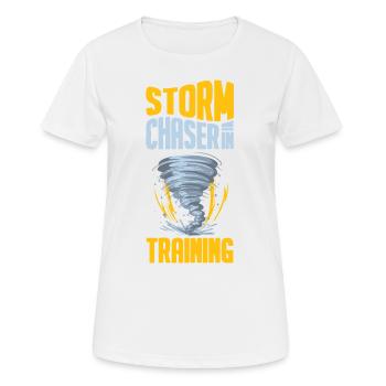 Tempête Chaser Drôle Tornado Twister Weather - T-shirt respirant Femme - blanc - Devant - AI Model Female 172 dark (172cm)