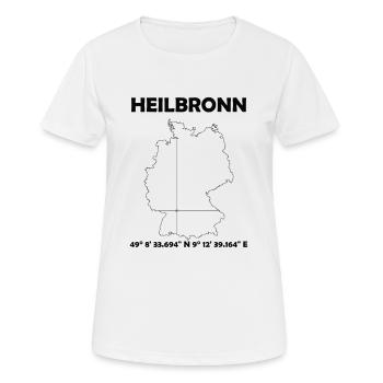 Heilbronn Karte - Frauen T-Shirt atmungsaktiv - Weiß - Vorne - AI Model Female 172 dark (172cm)