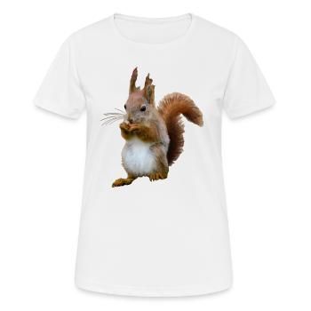 L’écureuil à la noix, Bien sûr - T-shirt respirant Femme - blanc - Devant - AI Model Female 172 dark (172cm)