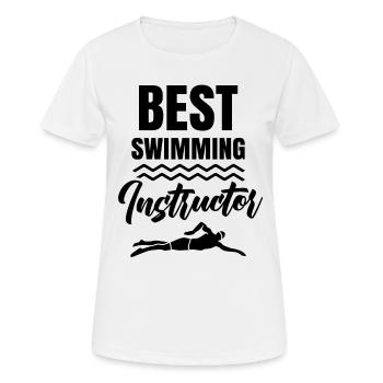 Best Swimming Instructor Swimming Coach Coach - Women's Breathable T-Shirt - white - Front - AI Model Female 172 dark (172cm)