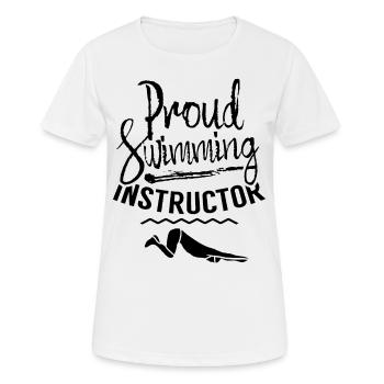 Stolzer Schwimmlehrer Coach Schwimmtrainer - Frauen T-Shirt atmungsaktiv - Weiß - Vorne - AI Model Female 172 dark (172cm)