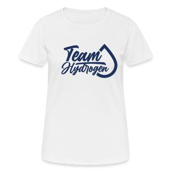 Équipe hydrogène pile à combustible Hydrogène - T-shirt respirant Femme - blanc - Devant - AI Model Female 172 dark (172cm)