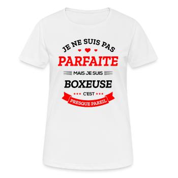BOXEUSE PARFAITE - T-shirt respirant Femme - blanc - Devant - AI Model Female 172 dark (172cm)
