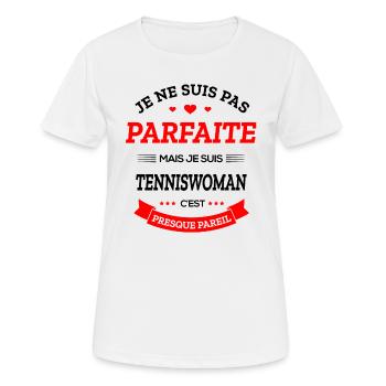 TENNISWOMAN PARFAITE - T-shirt respirant Femme - blanc - Devant - AI Model Female 172 dark (172cm)