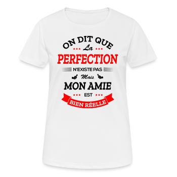 AMIE PARFAITE - T-shirt respirant Femme - blanc - Devant - AI Model Female 172 dark (172cm)