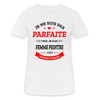 FEMME PEINTRE PARFAITE - T-shirt respirant Femme - blanc - Devant - AI Model Female 172 dark (172cm)